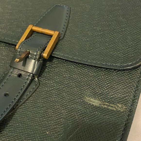 Vintage Louis Vuitton Taiga Tashkent Epicea Green Brief Case **Flaws** - Picture 3 of 16